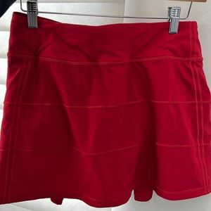 NWOT red Lululemon Pace Rival tennis skirt size 6 long